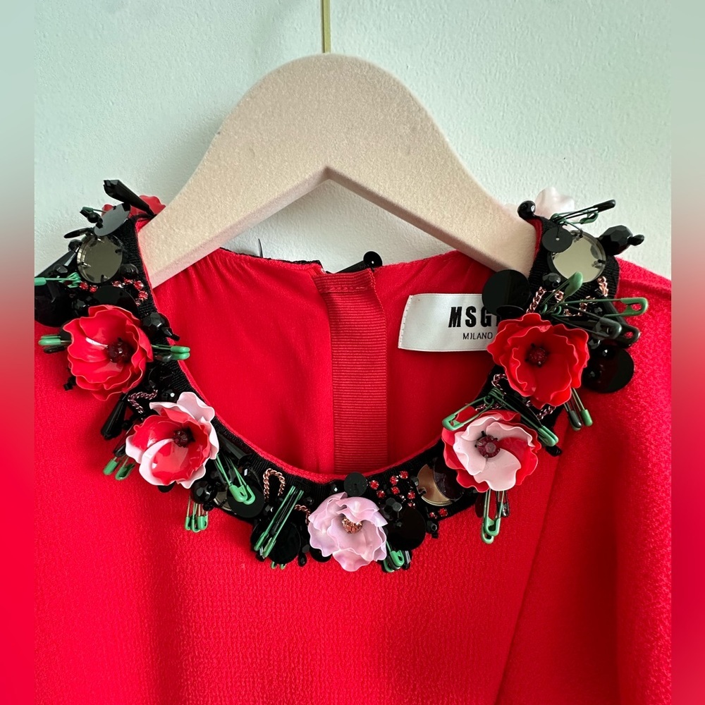 Stunning Red  Dress Italian Size 42. US size S.  MSGM valentines 💝 day - Picture 4 of 17